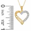 Thumbnail Image 1 of Diamond Accent MOM Heart Pendant in 10K Gold
