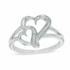 Thumbnail Image 0 of 1/20 CT. T.W. Diamond Love Intertwined Ring in Sterling Silver