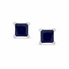 Thumbnail Image 0 of 4mm Princess-Cut Lab-Created Sapphire Stud Earrings in Sterling Silver