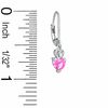 Thumbnail Image 1 of 5mm Heart-Shaped Lab-Created Pink Sapphire Leverback Earrings in Sterling Silver with CZ