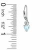 Thumbnail Image 1 of 5mm Heart-Shaped Simulated Aquamarine Leverback Earrings in Sterling Silver with CZ