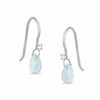 Thumbnail Image 0 of Pear-Shaped Simulated Opal Drop Earrings in Sterling Silver with CZ