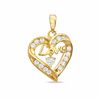 Thumbnail Image 0 of Cubic Zirconia Open Heart Love Charm in 10K Gold