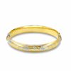 Thumbnail Image 0 of 10K Gold over Sterling Silver 10mm Diamond-Cut Leaf Bangle - 7.5"