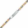 Thumbnail Image 0 of Child's 10K Tri-Tone Gold over Sterling Silver X Cross ID Bracelet - 6.25"