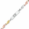 Thumbnail Image 0 of Child's 10K Tri-Tone Gold over Sterling Silver Dolphin ID Bracelet - 6"