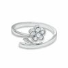 Thumbnail Image 0 of Sterling Silver CZ Flower Bypass Midi/Toe Ring