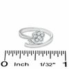 Thumbnail Image 1 of Sterling Silver CZ Flower Bypass Midi/Toe Ring