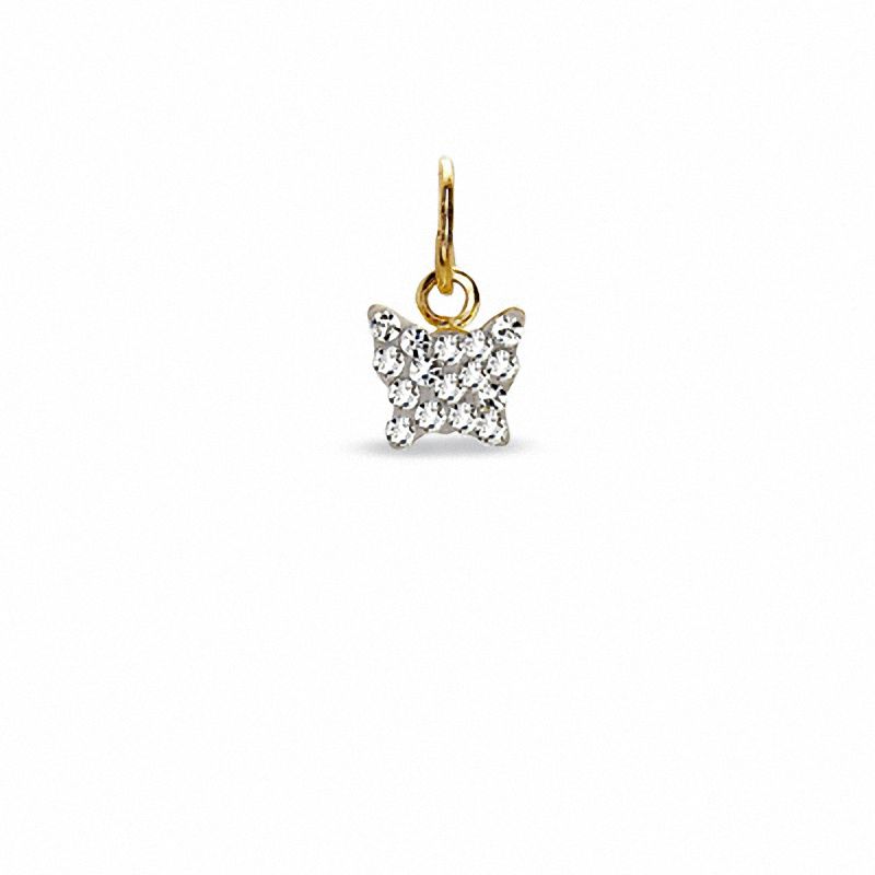 Crystal Butterfly Charm in 10K Gold