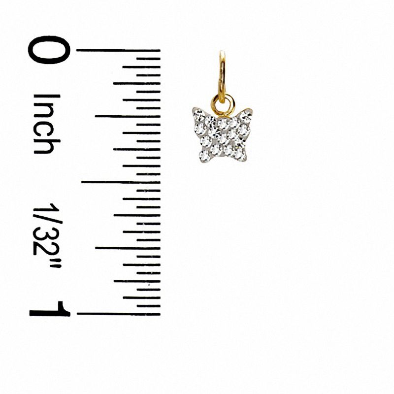 Crystal Butterfly Charm in 10K Gold