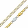 Thumbnail Image 0 of Reversible 14K Gold over Sterling Silver 3.6mm Pavé Curb Chain Necklace - 22"
