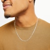 Thumbnail Image 1 of Made in Italy Reversible 080 Gauge Pavé Figaro Chain Necklace in 14K Gold Bonded Sterling Silver - 22"