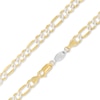 Thumbnail Image 0 of Reversible 120 Gauge Pavé Figaro Chain Necklace in 14K Gold Bonded Sterling Silver - 24"