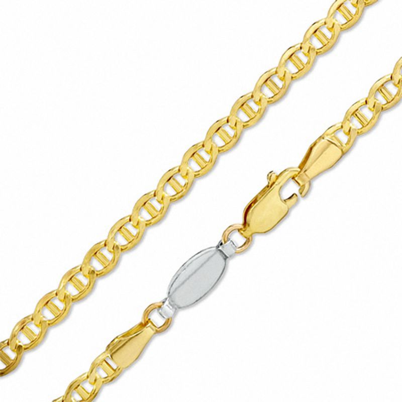 Reversible 080 Gauge Pavé Mariner Chain Necklace in 14K Gold Bonded Sterling Silver - 20"