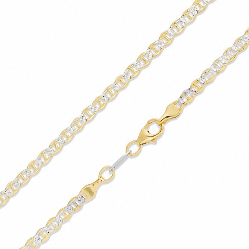Reversible 080 Gauge Pavé Mariner Chain Necklace in 14K Gold Bonded Sterling Silver - 22"