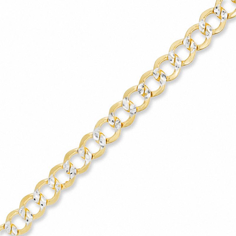 Reversible 140 Gauge Pavé Curb Chain Bracelet in Sterling Silver with 14K Gold Plate - 8"