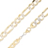 Thumbnail Image 0 of Reversible 220 Gauge Pavé Figaro Chain Necklace in 14K Gold Bonded Sterling Silver - 24"
