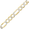 Thumbnail Image 0 of Reversible 220 Gauge Pavé Figaro Chain Bracelet in Sterling Silver with 14K Gold Plate- 9"
