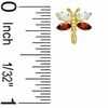 Thumbnail Image 1 of Simulated Opal and Garnet Dragonfly Stud Earrings in 10K Gold