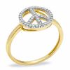 Thumbnail Image 1 of 1/10 CT. T.W. Diamond Peace Sign Ring in 10K Gold - Size 7