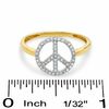 Thumbnail Image 2 of 1/10 CT. T.W. Diamond Peace Sign Ring in 10K Gold - Size 7