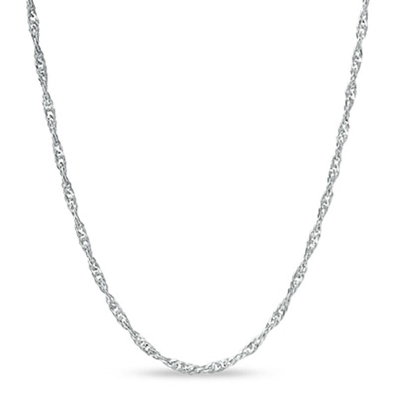 Made in Italy 020 Gauge Singapore Chain Necklace in Sterling Silver - 18"