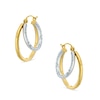 Thumbnail Image 0 of Double Hoop Earrings in 10K Two-Tone Gold