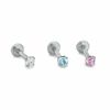 Thumbnail Image 0 of Solid Stainless Steel CZ Heart-Shaped Stud Set -16G
