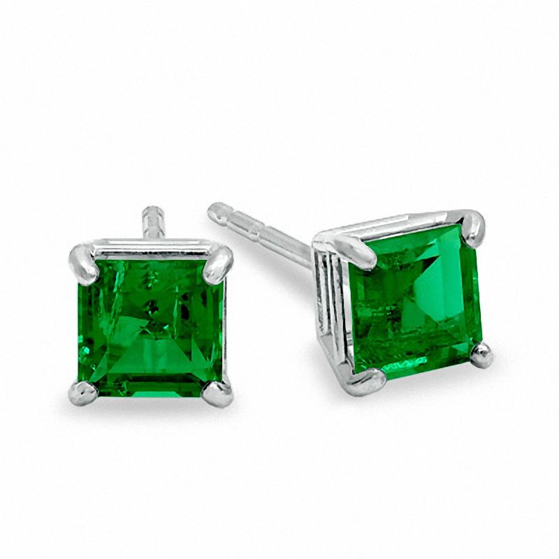 Natural Teal Tourmaline  Princes Cut Stud Earrings Sterling Silver Rare Earth Stone
