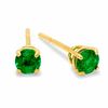 Thumbnail Image 0 of 3mm Lab-Created Emerald Stud Earrings in 10K Gold