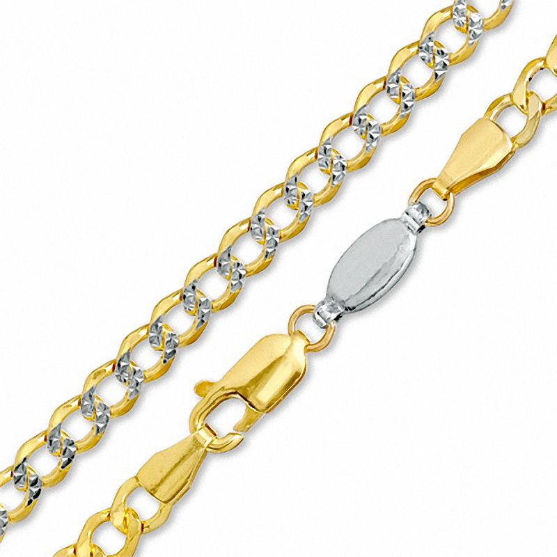 Reversible 14K Gold over Sterling Silver 100 Gauge Curb Chain Necklace - 26"