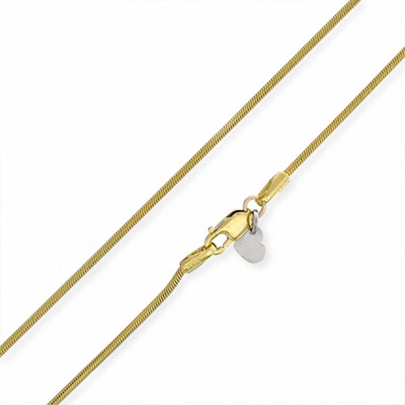 Sterling Silver and 14K Gold Plate 030 Gauge Snake Chain Necklace - 18"