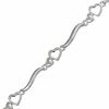 Thumbnail Image 0 of Diamond Accent Heart Bracelet in Sterling Silver - 7.25"