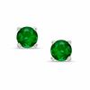 Thumbnail Image 0 of 6mm Simulated Emerald Stud Earrings in Sterling Silver with 14K Gold Plate