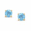 Thumbnail Image 0 of 6mm Simulated Blue Topaz Stud Earrings in Sterling Silver with 14K Gold Plate