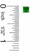 Thumbnail Image 1 of 4mm Square-Cut Simulated Emerald Stud Earrings in Sterling Silver