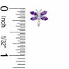 Thumbnail Image 1 of Marquise Simulated Amethyst Dragonfly Stud Earrings in Sterling Silver