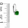 Thumbnail Image 1 of 5mm Cushion-Cut Simulated Emerald Leverback Earrings in Sterling Silver with CZ