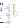 Thumbnail Image 1 of Oval Simulated Opal and CZ Leverback Earrings in Sterling Silver with 14K Gold Plate