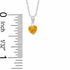 Thumbnail Image 1 of 5mm Heart-Shaped Simulated Citrine Pendant in Sterling Silver with CZ