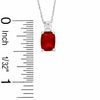 Thumbnail Image 1 of Cushion-Cut Simulated Garnet Pendant in Sterling Silver with CZ