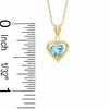 Thumbnail Image 1 of 5mm Heart-Shaped Simulated Blue Topaz and CZ Pendant in Sterling Silver with 14K Gold Plate