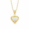 Thumbnail Image 0 of 5mm Heart-Shaped Simulated Opal and CZ Pendant in Sterling Silver with 14K Gold Plate