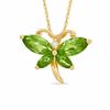Thumbnail Image 0 of Marquise Simulated Peridot and CZ Butterfly Pendant in Sterling Silver with 14K Gold Plate
