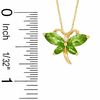 Thumbnail Image 1 of Marquise Simulated Peridot and CZ Butterfly Pendant in Sterling Silver with 14K Gold Plate