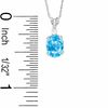 Thumbnail Image 1 of Oval Simulated Blue Topaz Pendant and Stud Earrings Set in Sterling Silver with CZ