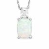 Thumbnail Image 0 of Cushion-Cut Simulated Opal and Cubic Zirconia Pendant in Sterling Silver