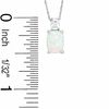 Thumbnail Image 1 of Cushion-Cut Simulated Opal and Cubic Zirconia Pendant in Sterling Silver