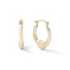 Thumbnail Image 0 of 15.75mm Satin Heart Hoop Earrings in 10K Stamp Hollow Gold