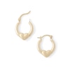 Thumbnail Image 1 of 15.75mm Satin Heart Hoop Earrings in 10K Stamp Hollow Gold